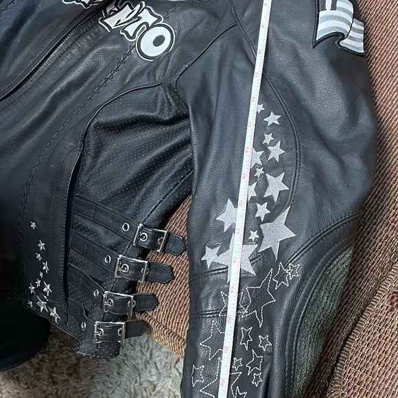 Icon black “bombshell” leather motorcycle jacket - Picture 7 of 10
